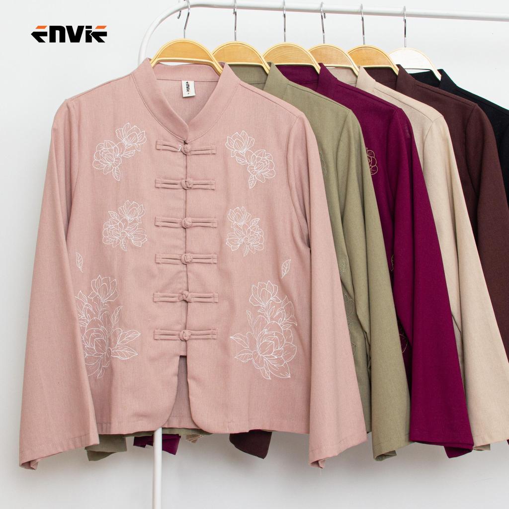 ENVIE AKIRA Tang Button Blouse With Solid Color | Shopee Malaysia