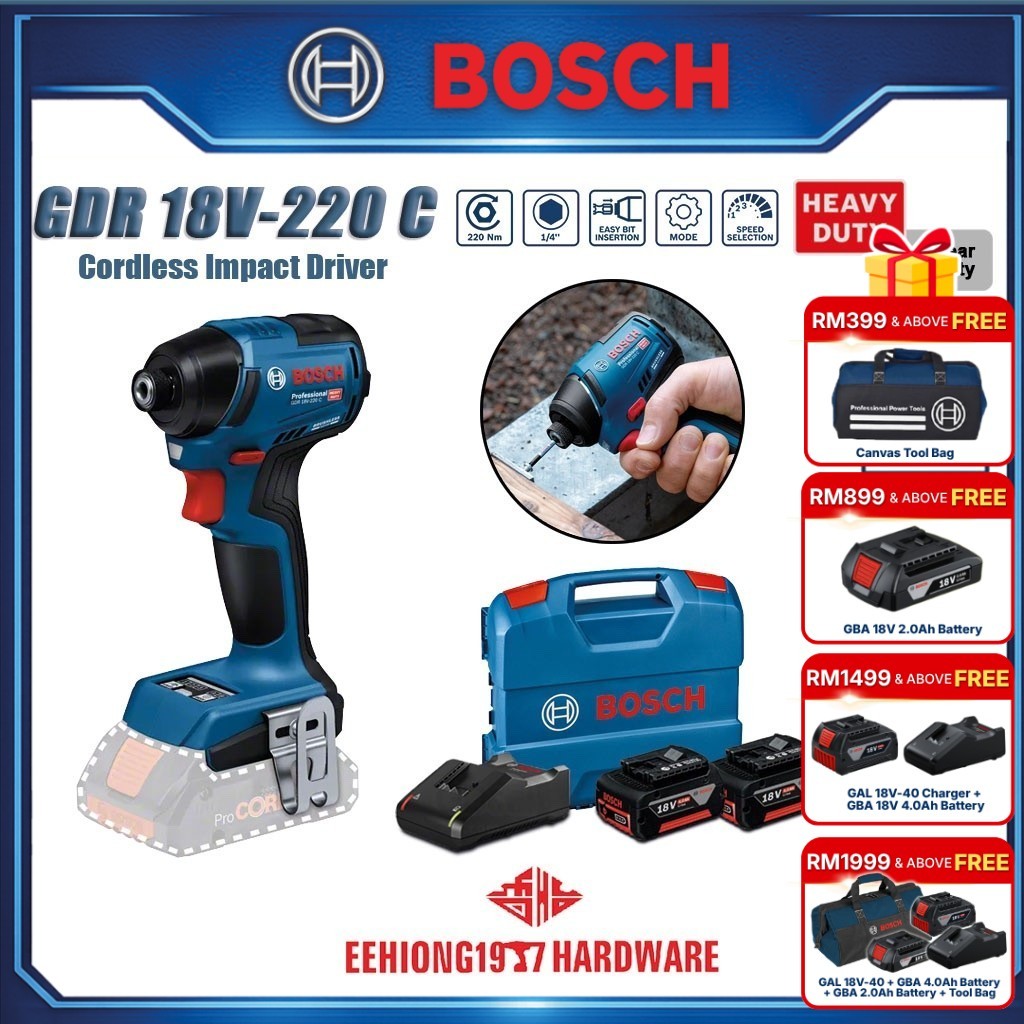 BOSCH GDR 18V-220 C 18V Cordless Impact Driver Impact Wrench GDR18V220C ...