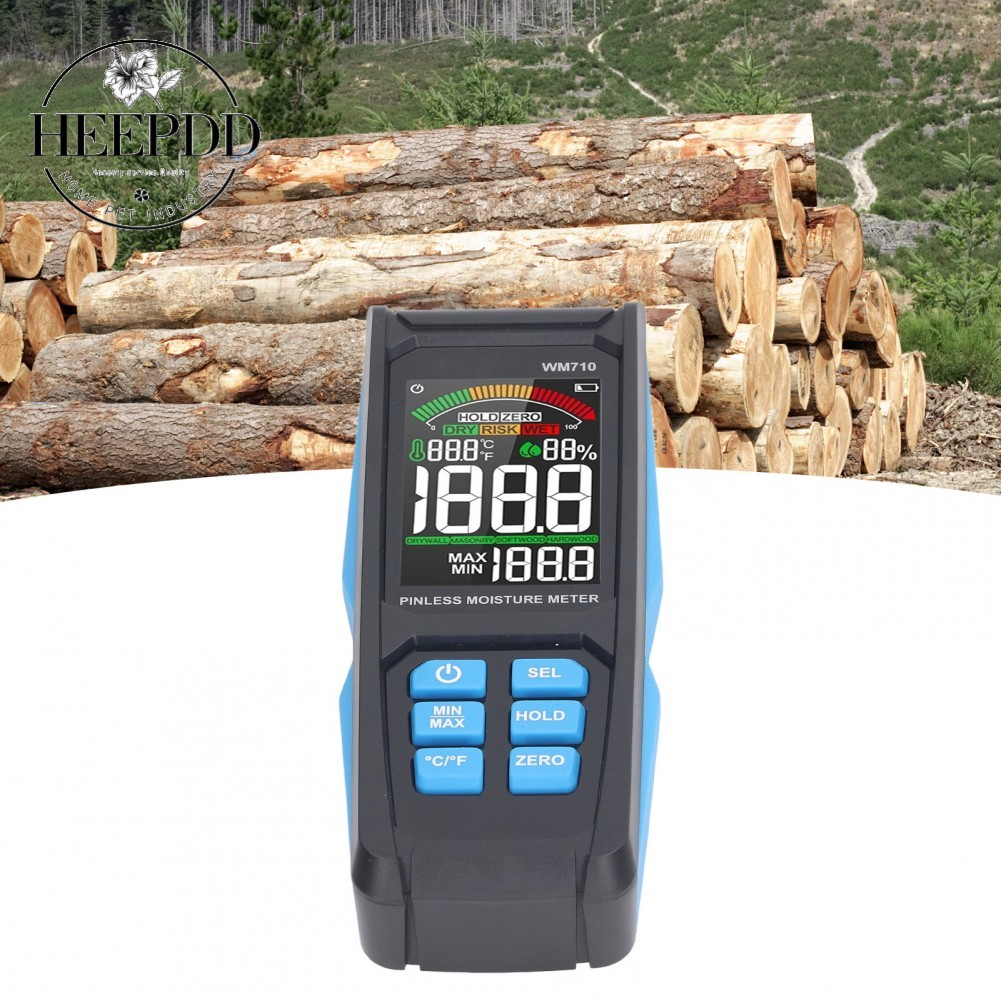 HEEPDD Pinless Meter WM710 with Backlit Color LCD Display Drywall ...