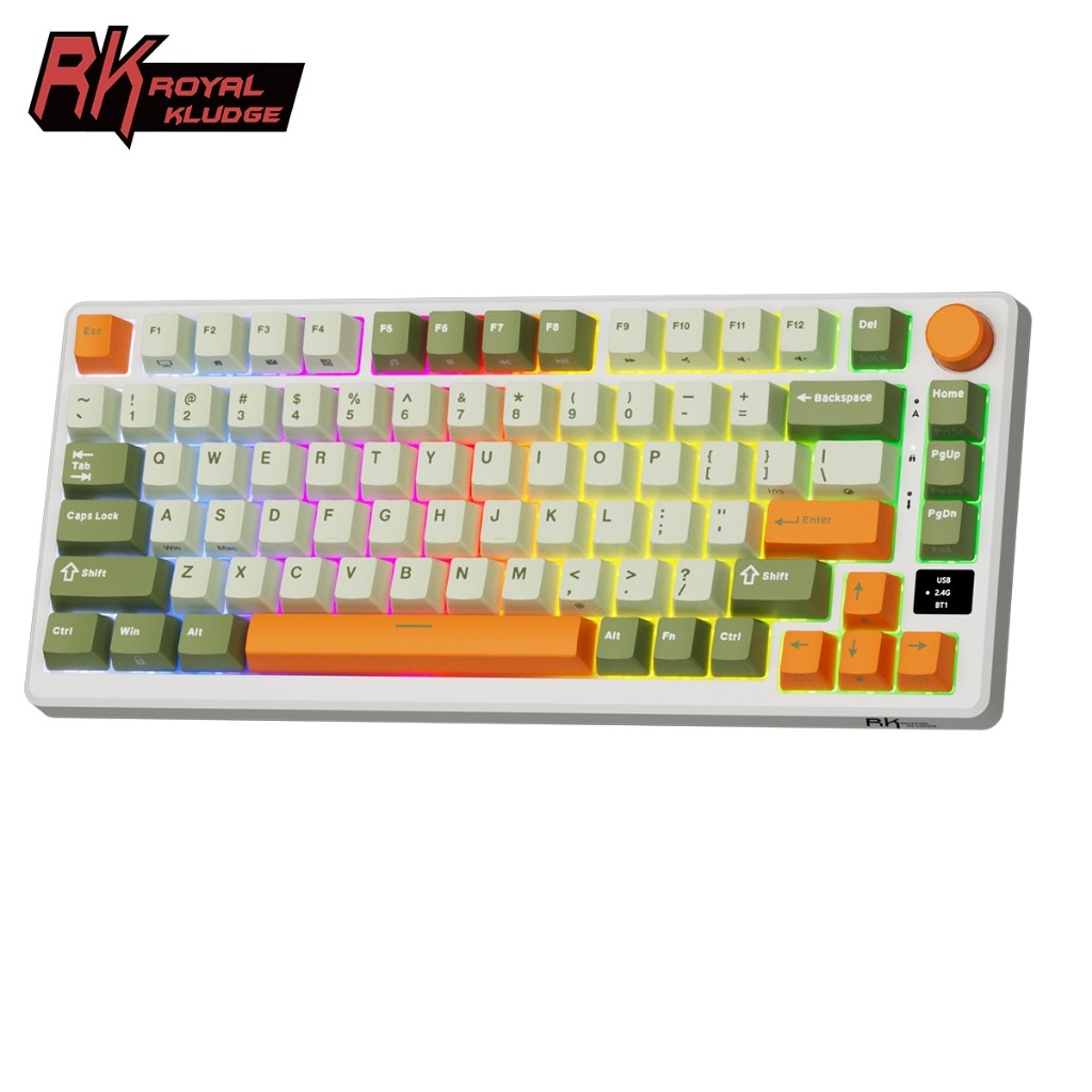 RK Royal Kludge RKM75 Tri-mode RGB Wired Bluetooth 2.4G 75Key Wireless ...