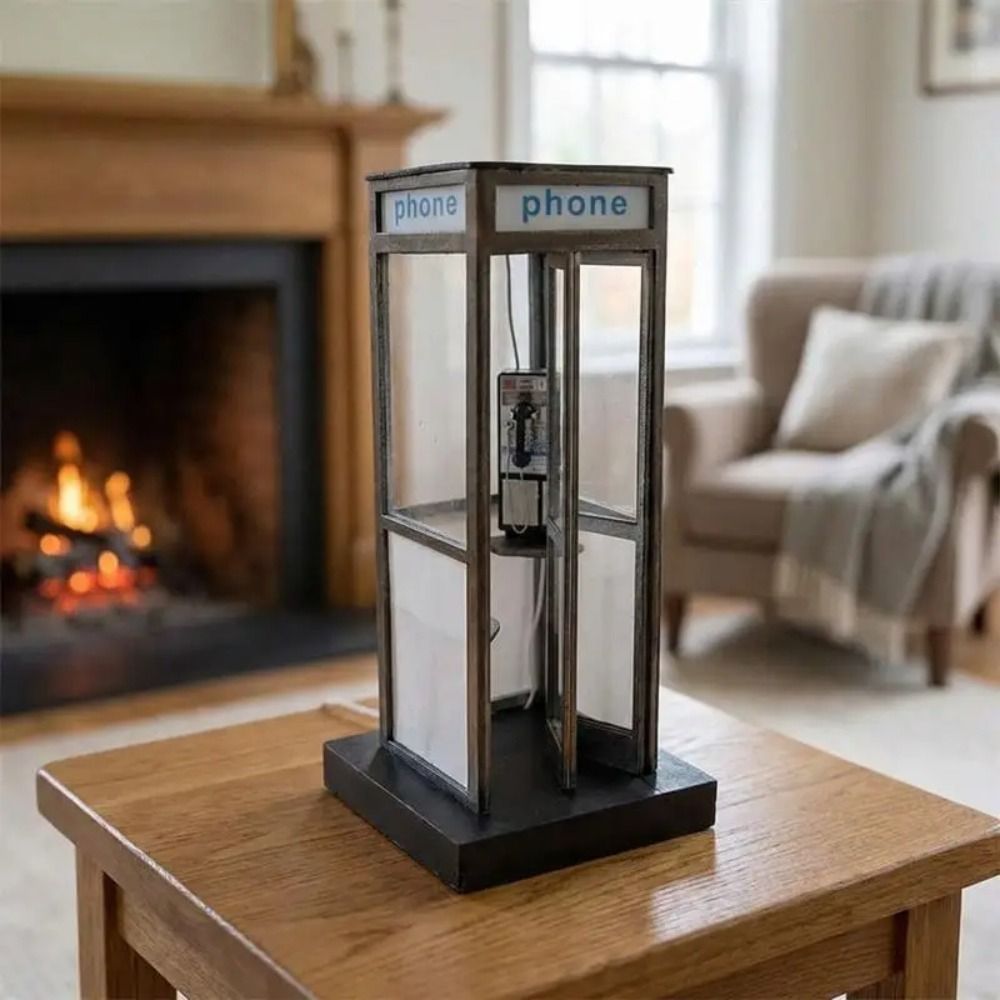 TRENDYSTYLE Phonebooth Lamp, Warm LED Light British Style Telephone ...