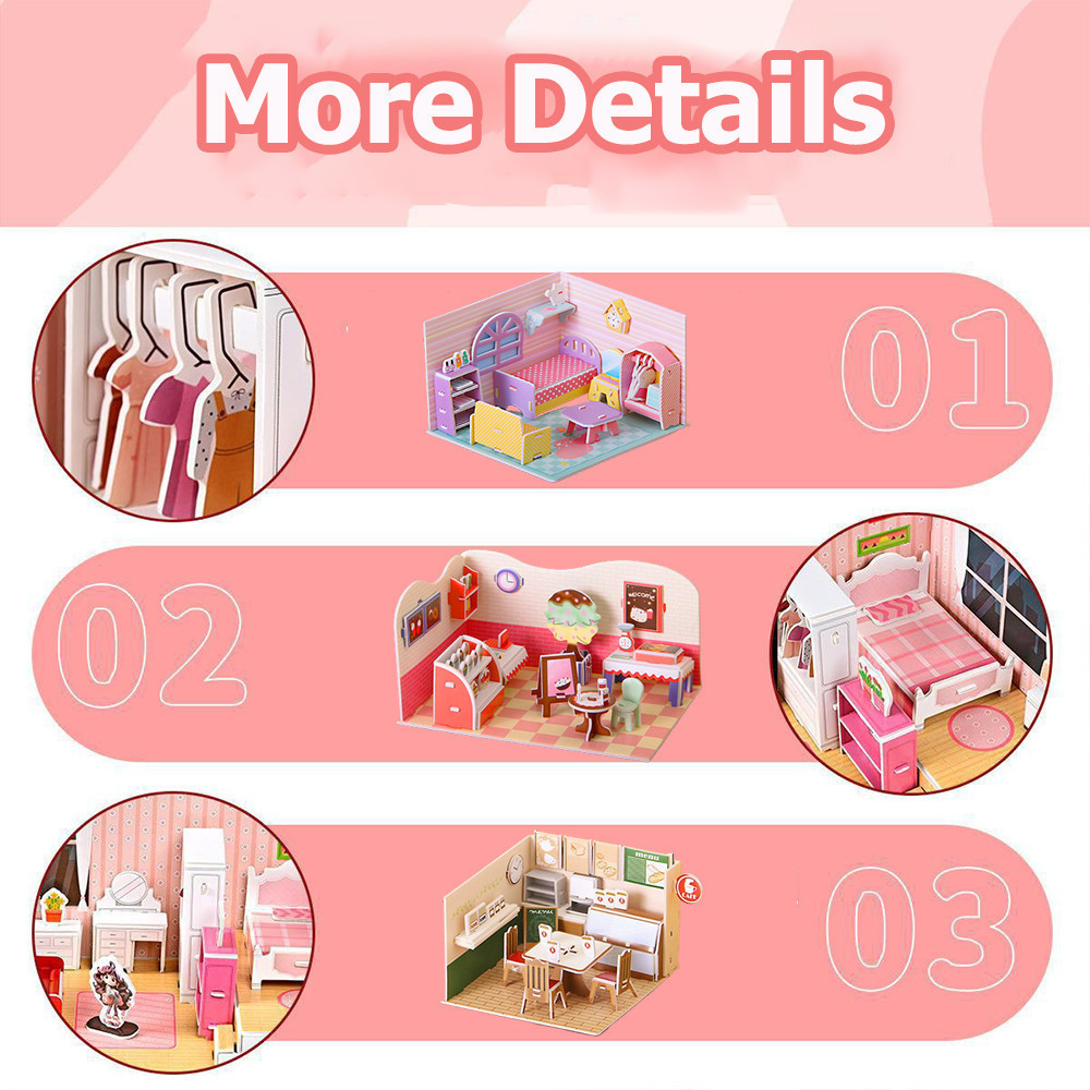 3D DIY Building Puzzle Toy House Jigsaw Puzzle Children Play Art ...