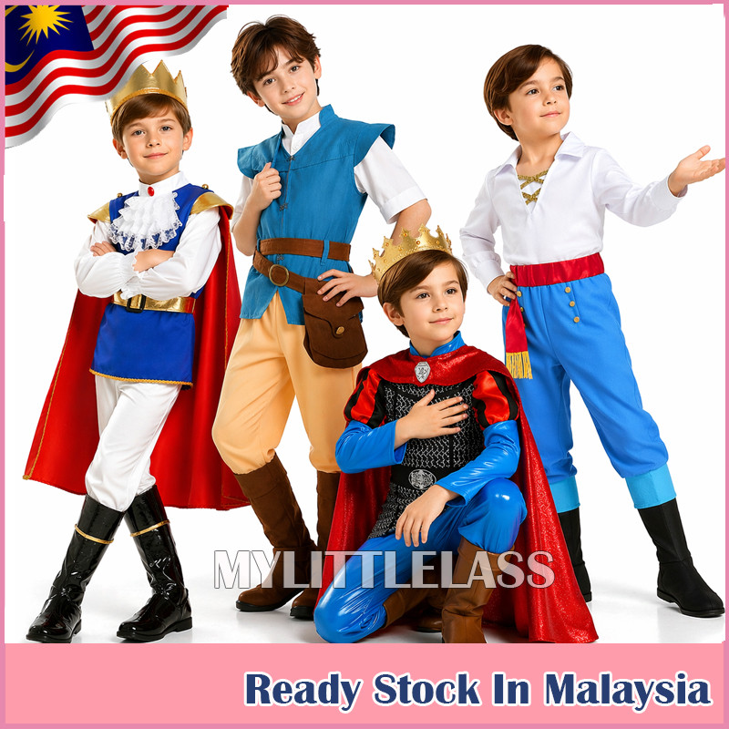 MYLITTLELASS Prince Charming Boys Prince Eric Cosplay Costume Children's  Middle Ages Royal Knight Fairy Tale Dress | Shopee Malaysia