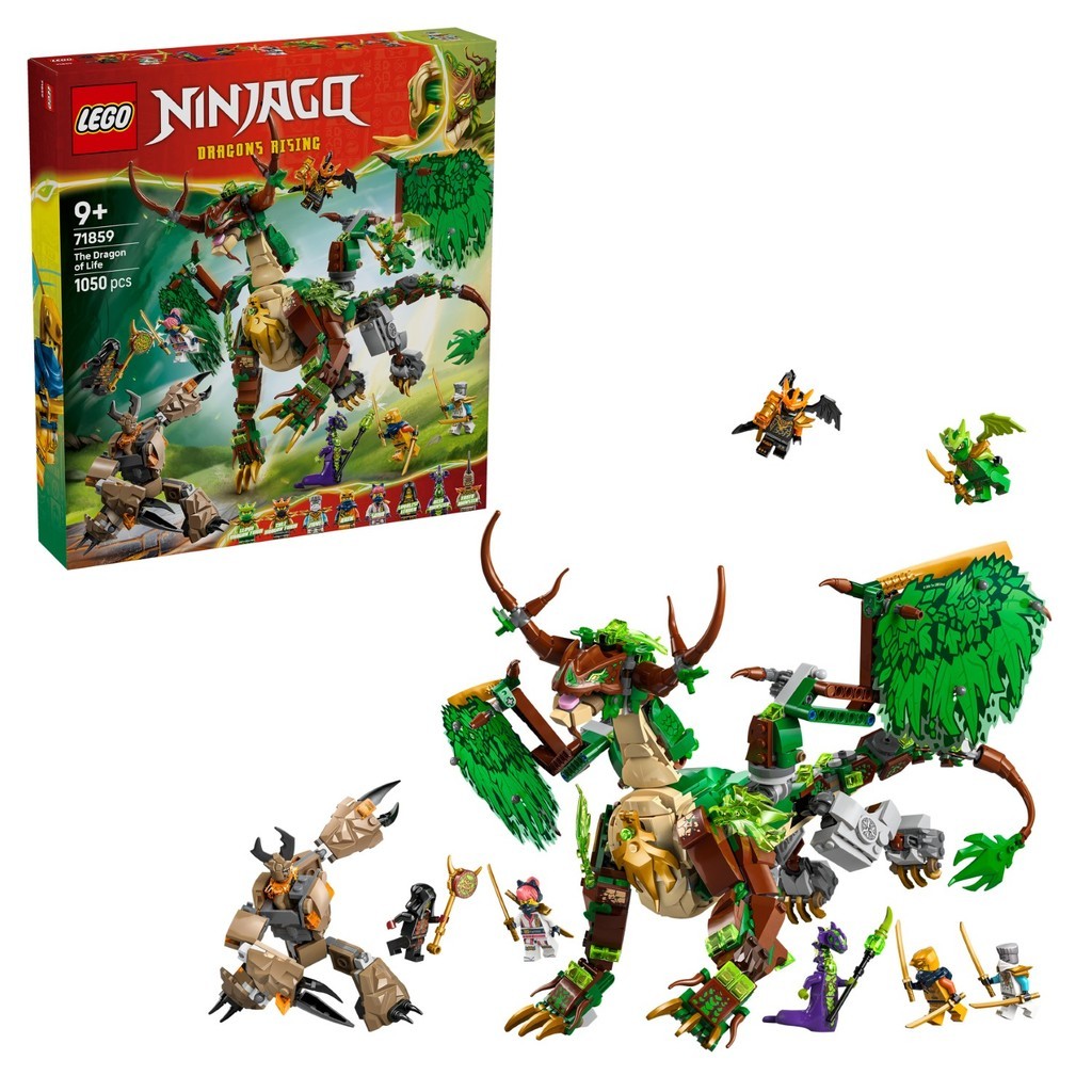 LEGO 71859 NINJAGO® The Dragon of Life Dragon Toy Building Set with 8 ...
