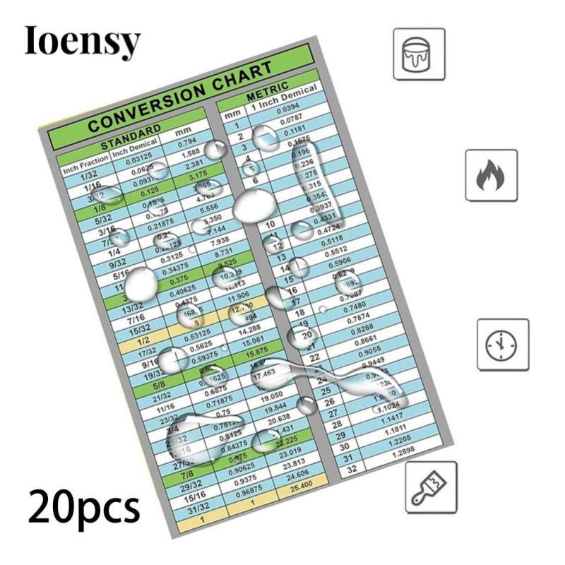 [Ioensy] 20x Conversion Chart Stickers, Inches to Millimeters ...