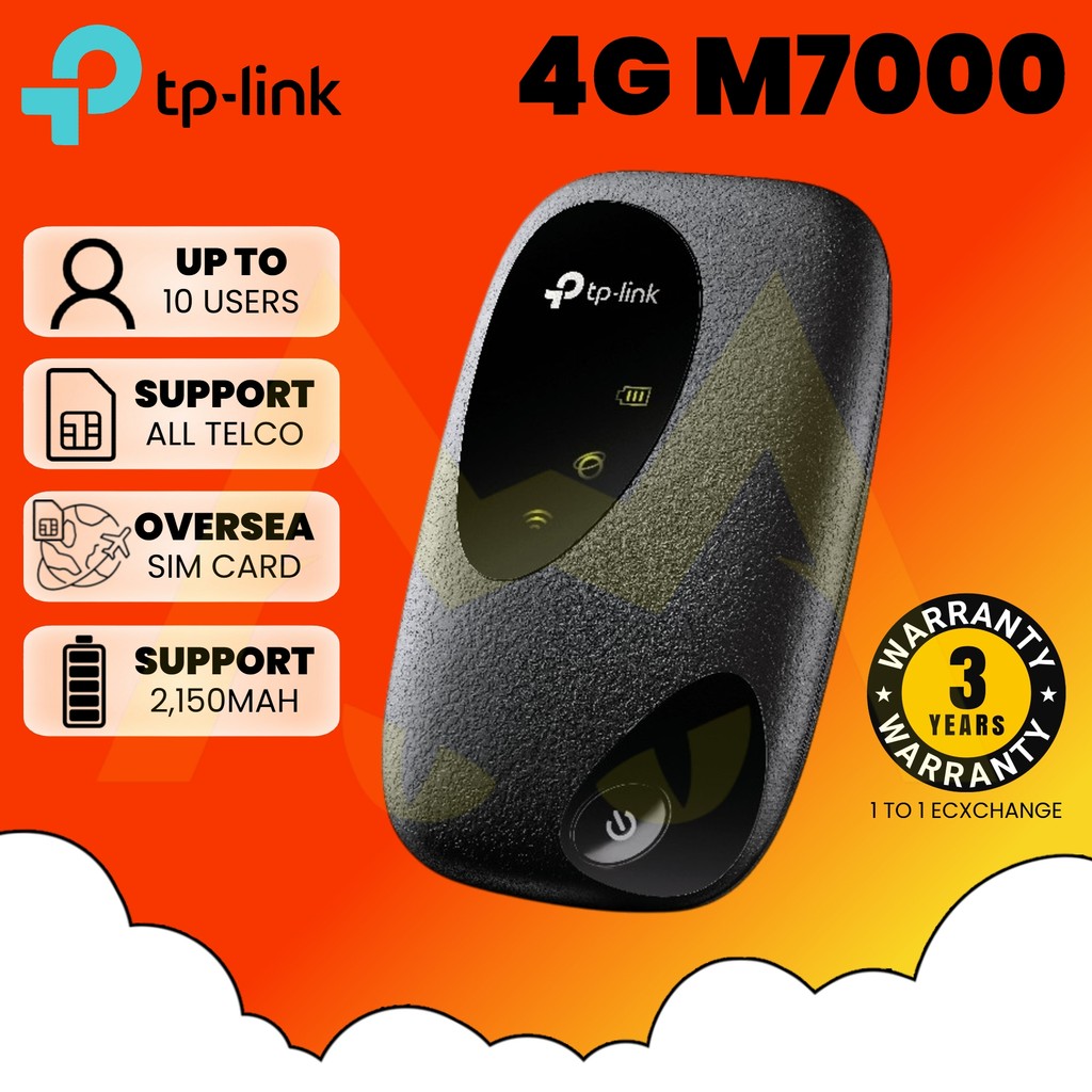 TP-LINK 4G LTE Mobile Wi-Fi M7000 MiFi SIM Card Pocket Router MOD ...