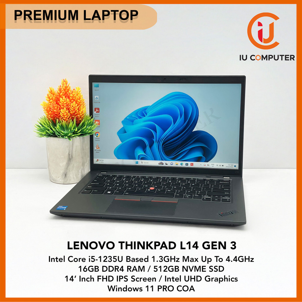 LENOVO THINKPAD L14 GEN3 INTEL CORE I5-1235U 16GB RAM 512GB NVME SSD ...