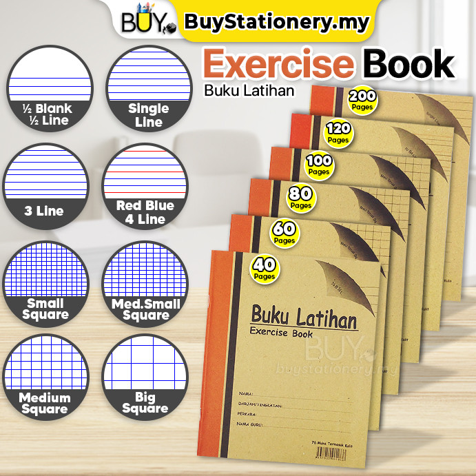 Buku Nota F5 Notebook Exercise book 80/60/40/120/200 Page -(1PCS) Buku ...