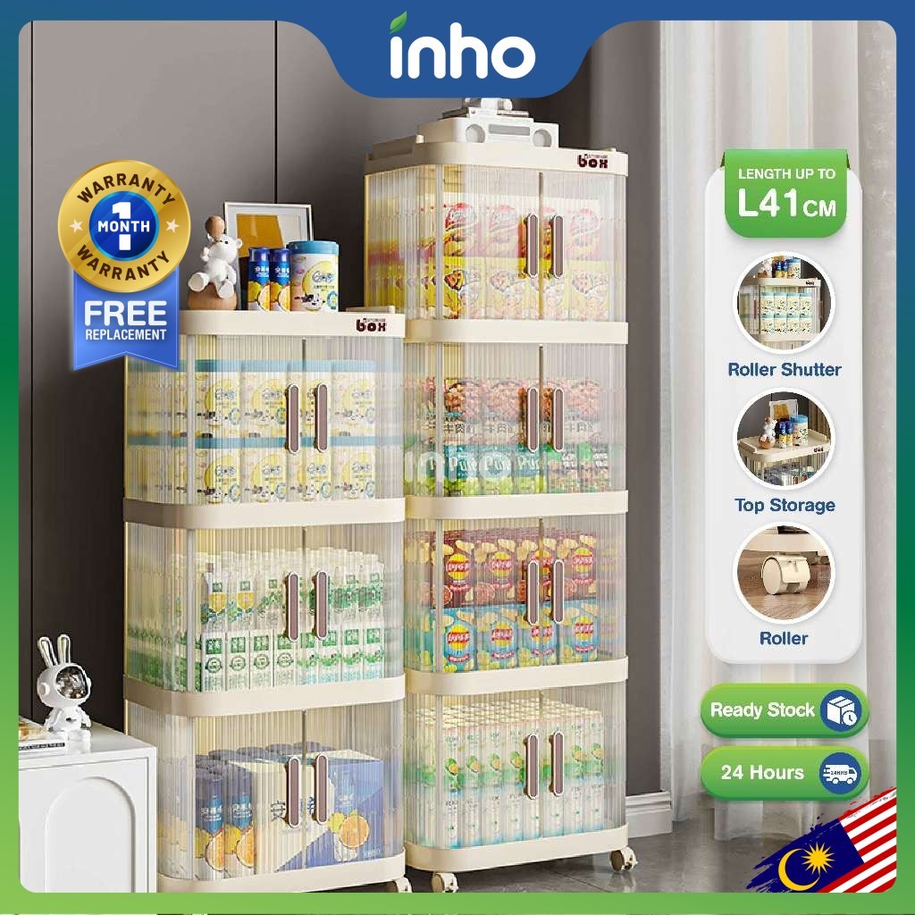 INHO L41cm (1-4 Layers) Multipurpose Transparent Stacking 2 Door ...