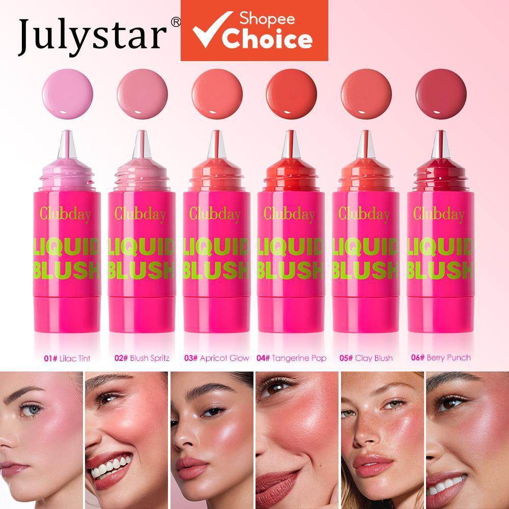 Clubday 6-Color Squeeze Tube Liquid Blush | Buildable Cheek Tint, Dewy ...