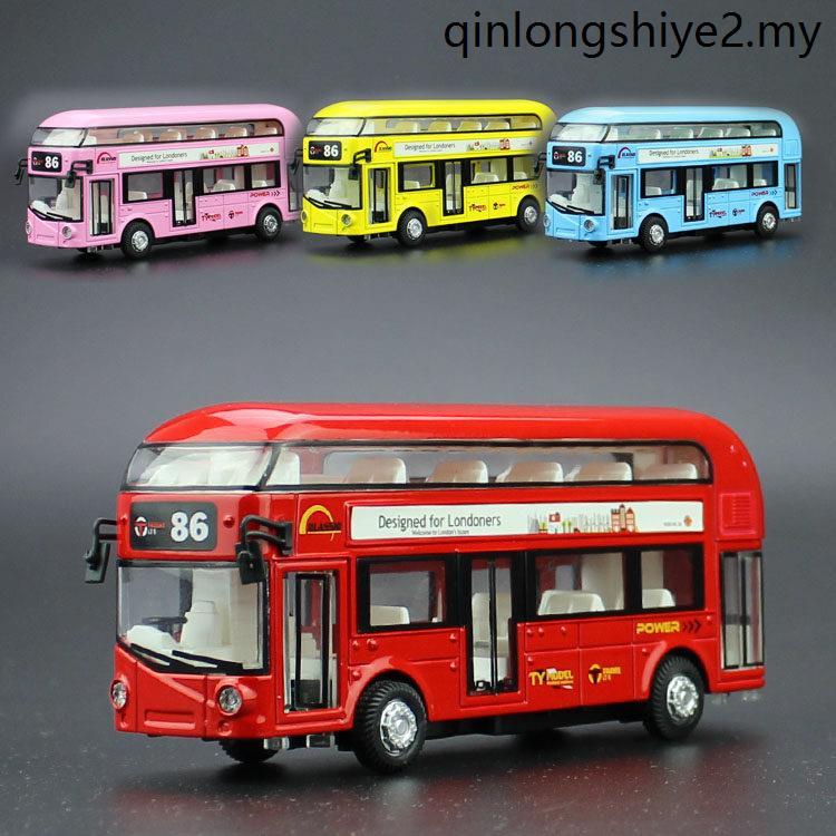 Alloy Bus Model Retro Double Decker London Bus Pull Back Bus Sound ...