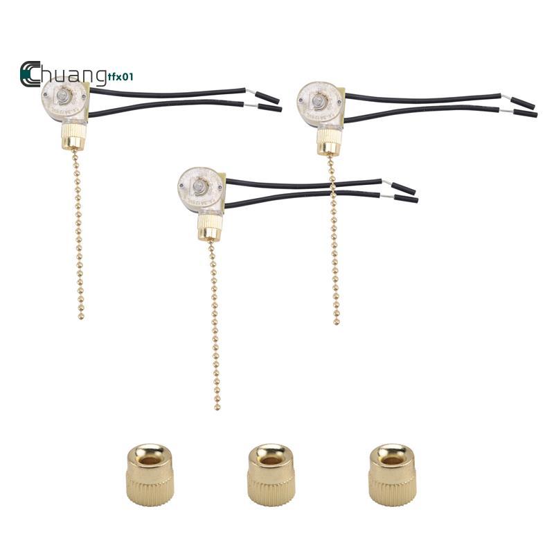 3Pack Ceiling Fan Light Switch ZE-109 Fan Switch Ceiling Pull Chain ...