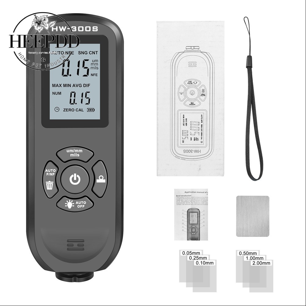 HEEPDD 0-2000UM Thickness Gauge High Precise LCD Digital Automobile ...