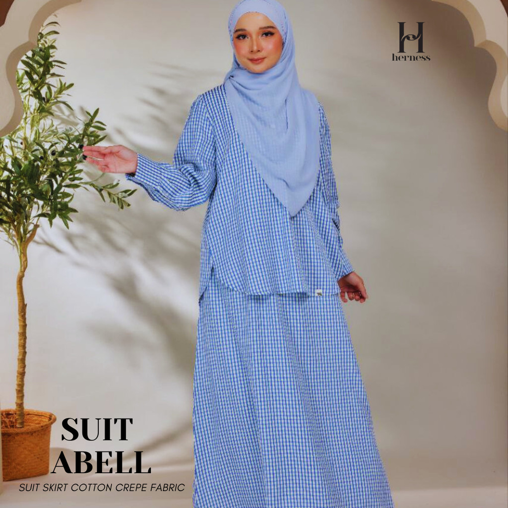 HERNES SUIT ABELL SET WAFFLE KNITED WITH SKIRT SET SWEATSHIRT IRONLESS ...