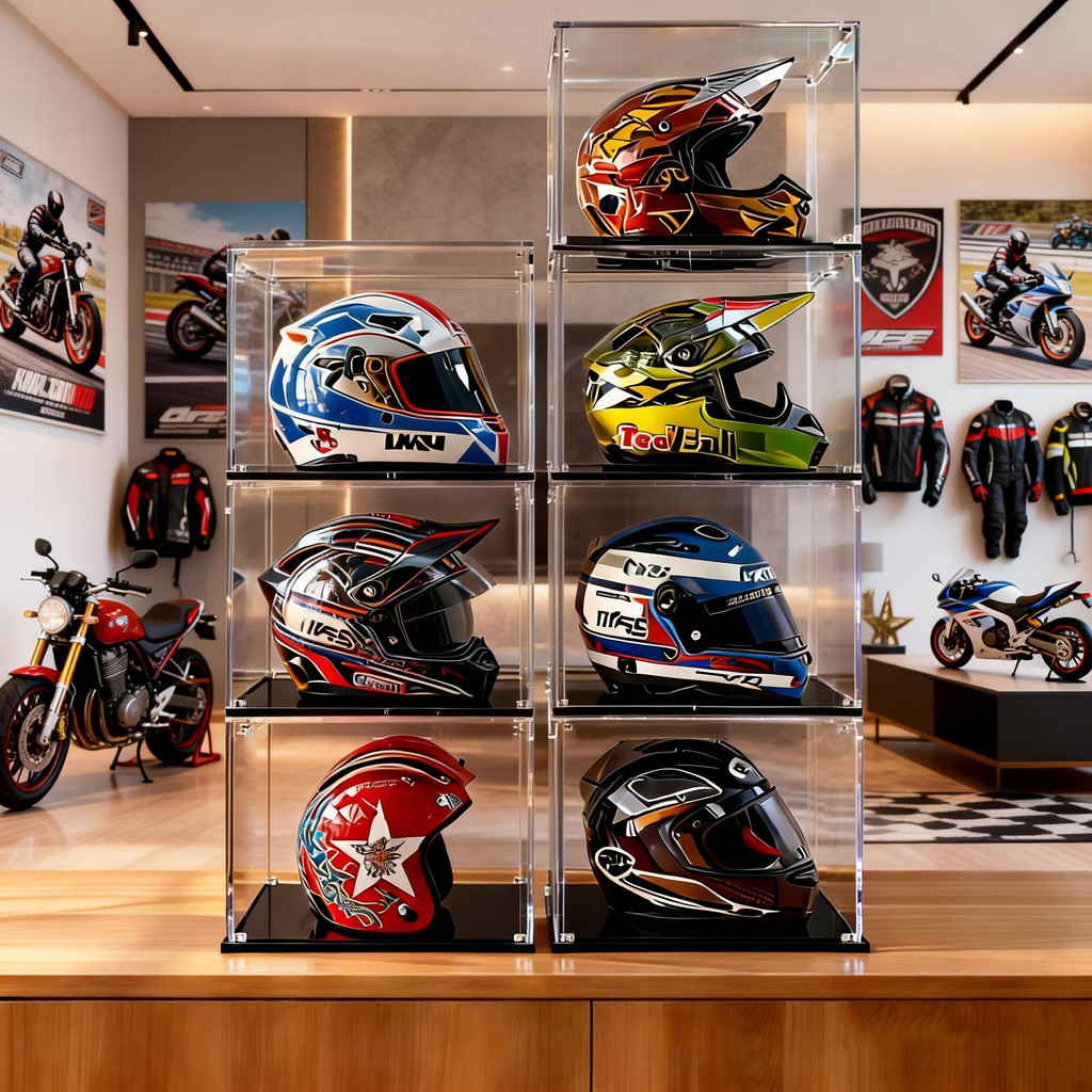 Transparent Helmet Display & Storage Box Motorcycle Helmet Organizer ...