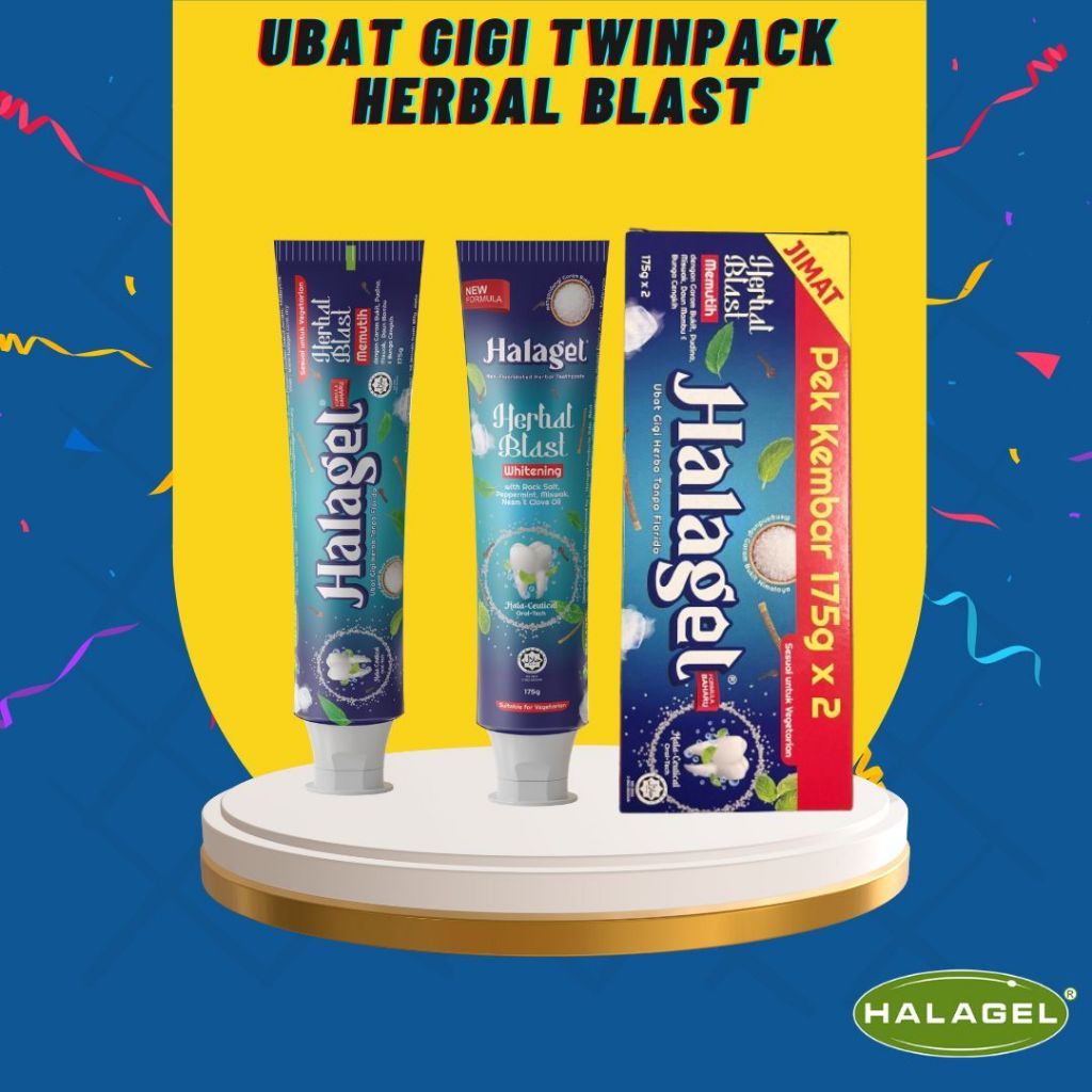 Halagel Herbal Blast TWINPACK 175g+175g (Whitening) - Non-Fluoridated ...