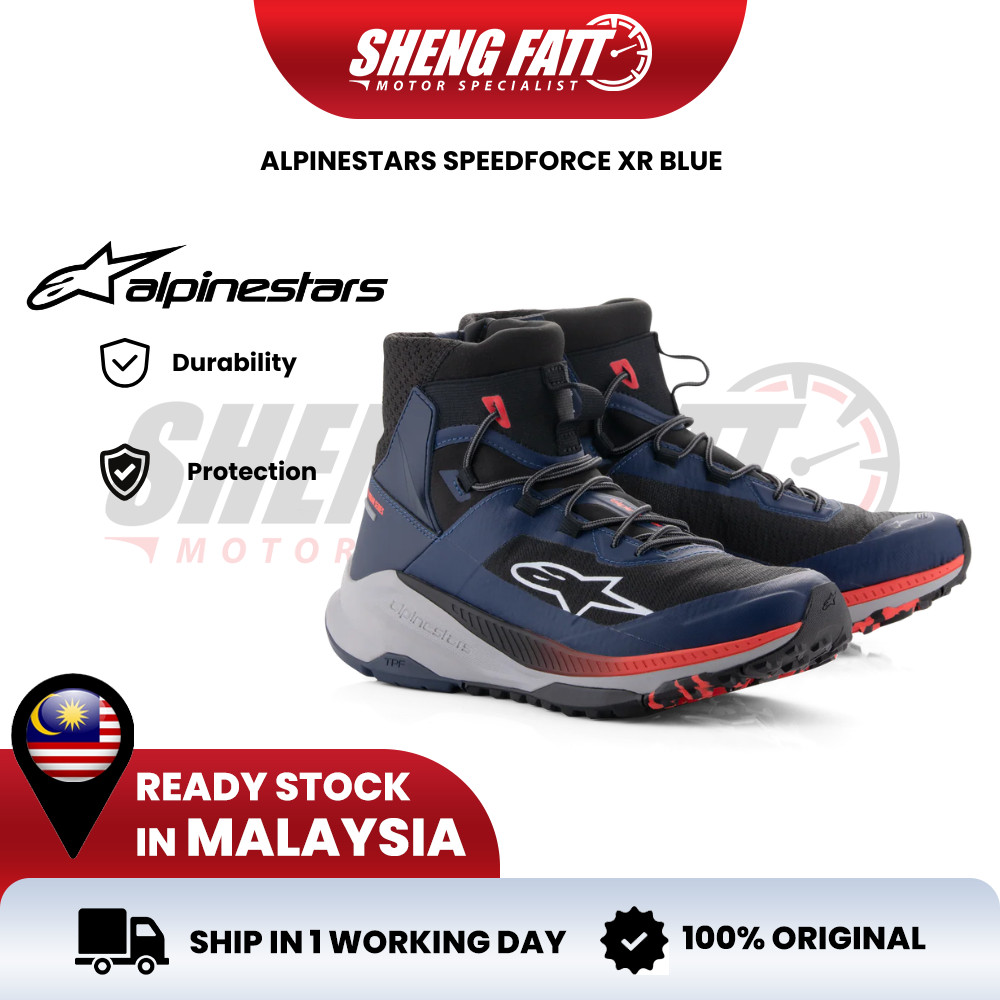 Alpinestars Speedforce XR Blue SHOES Motor Riding Shoe Kasut Motor Boot ...