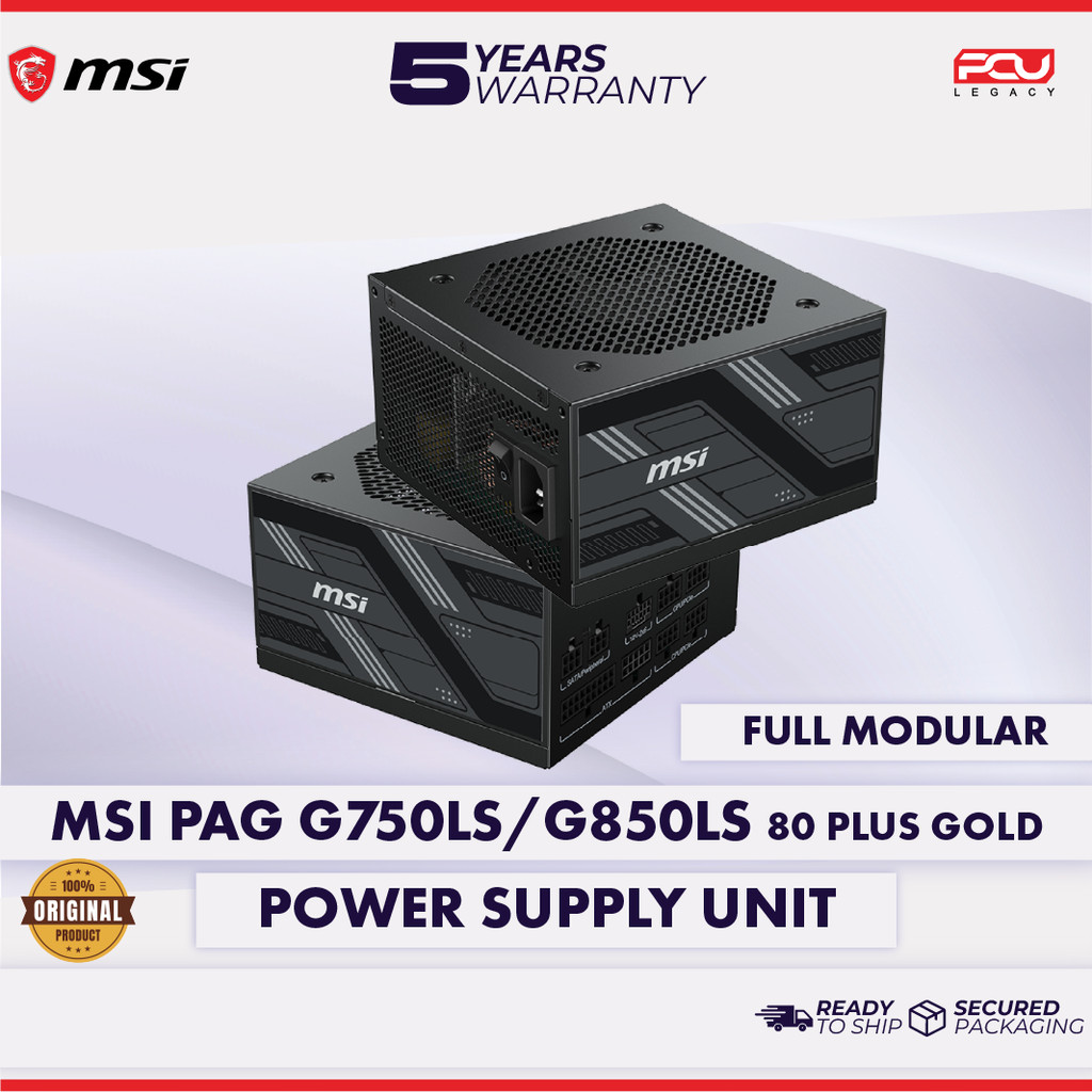 MSI PAG G750LS | G850LS PCIE5 80+ GOLD FULL MODULAR ATX3.1 POWER SUPPLY ...