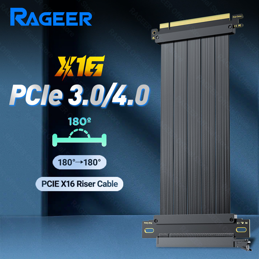 RAGEER PCIe 4.0 X16 High Speed GPU Riser Cable for PCIe 4.0/3.0 GPU for ...
