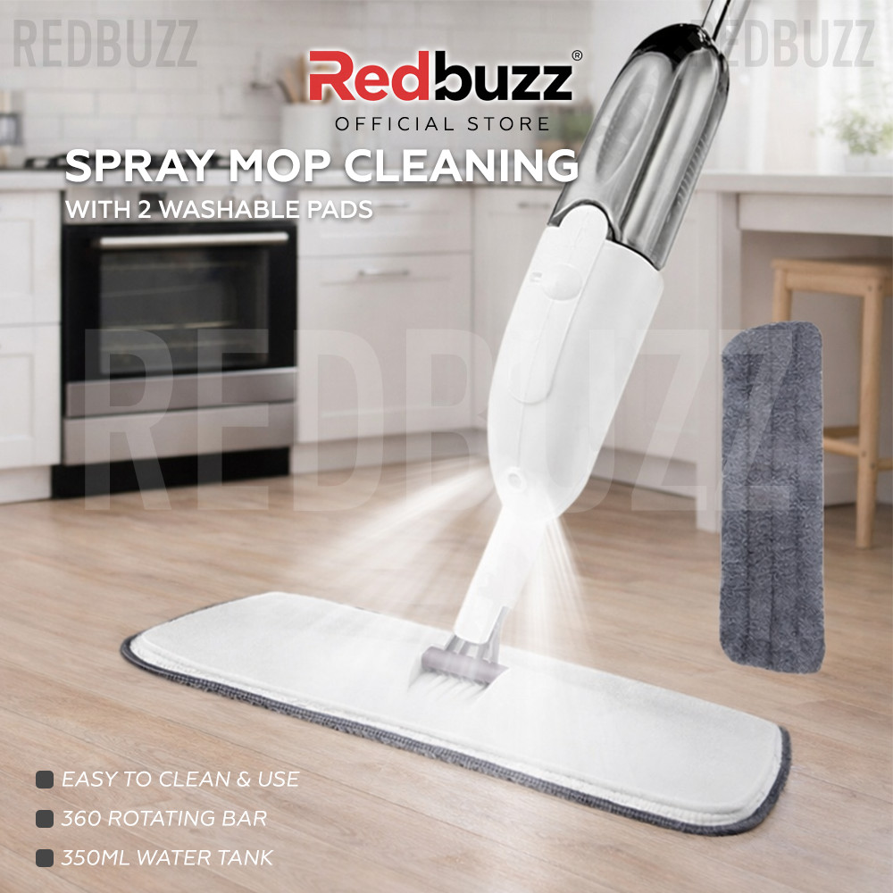 REDBUZZ Spray Mop For Floor Cleaning With 2 Washable Pads, Wet Dry Mop ...