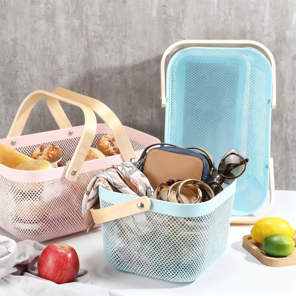 RH Kitchen Decor Fruit Basket Home Storage Essential Round Shape ...