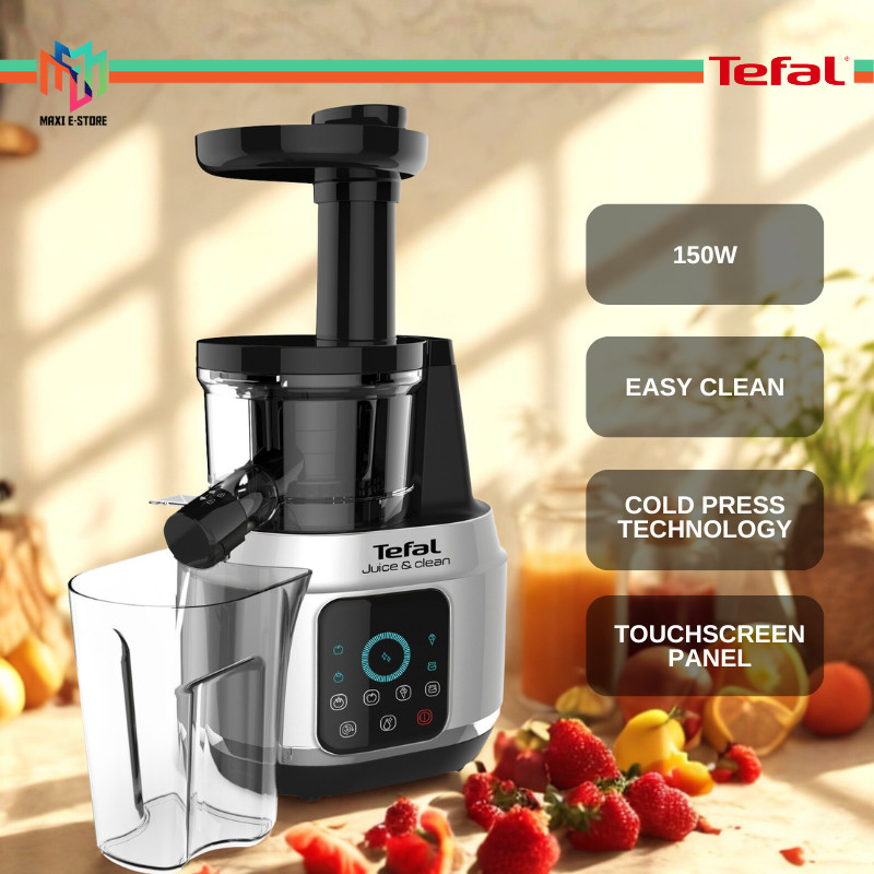Tefal ZC420 Slow Juicer Juice N Clean 150W Cold Press Technology ZC420 ...