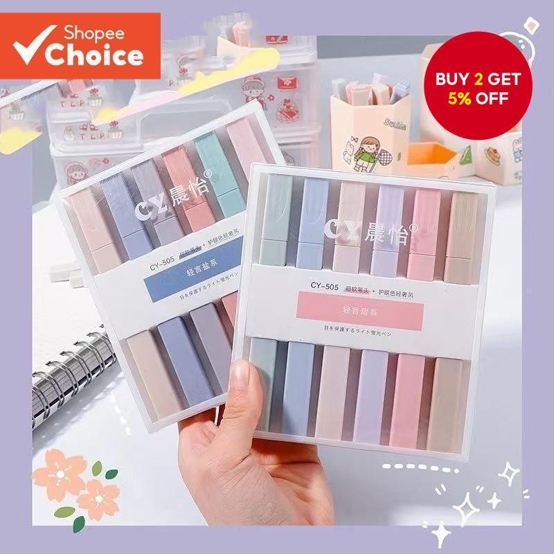 6PCS Morandi Highlighters - Fluorescent Pastel Pens for Journaling ...