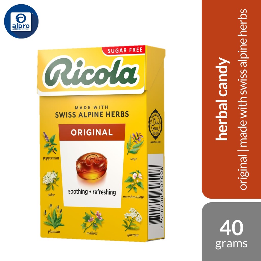 Ricola Swiss Herb Candy Original Herb 40g | Made with Swiss Alpine ...