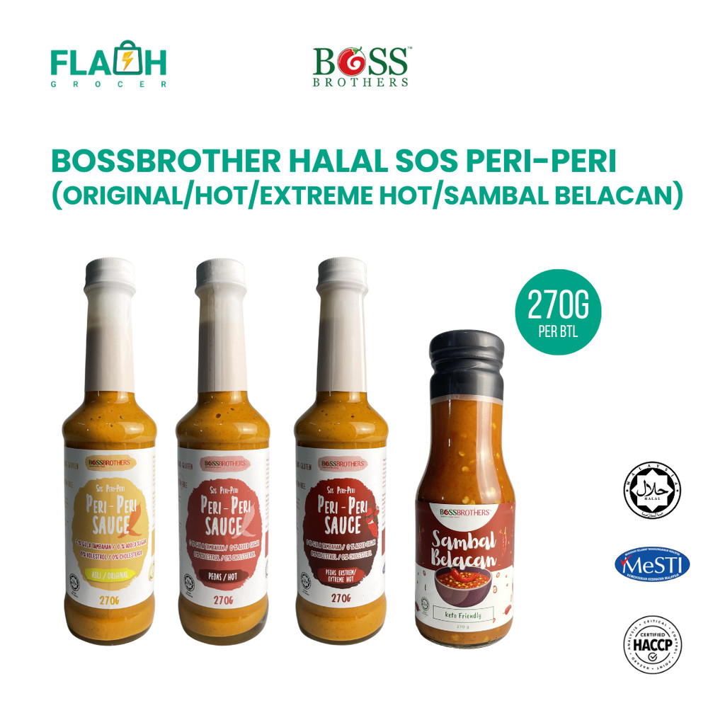 [Ready Stok] BOSSBROTHERS Halal Sos Peri-Peri Original/ Hot/ Extreme ...
