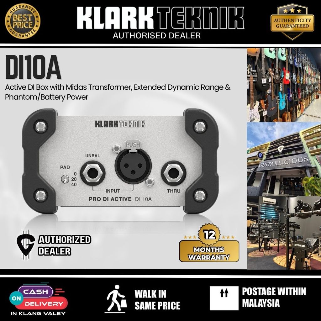Klark Teknik DI10A – Active DI Box with Midas Transformer, Extended ...