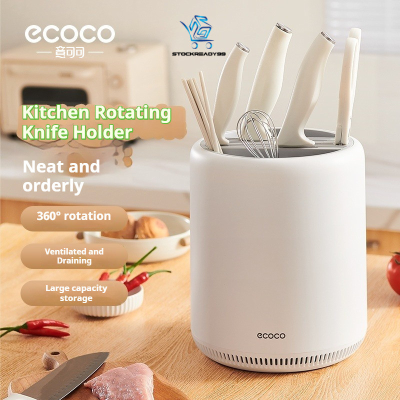 SR99. ECOCO Cutlery Holder 360° Rotating Multifunction Knife Chopstick ...
