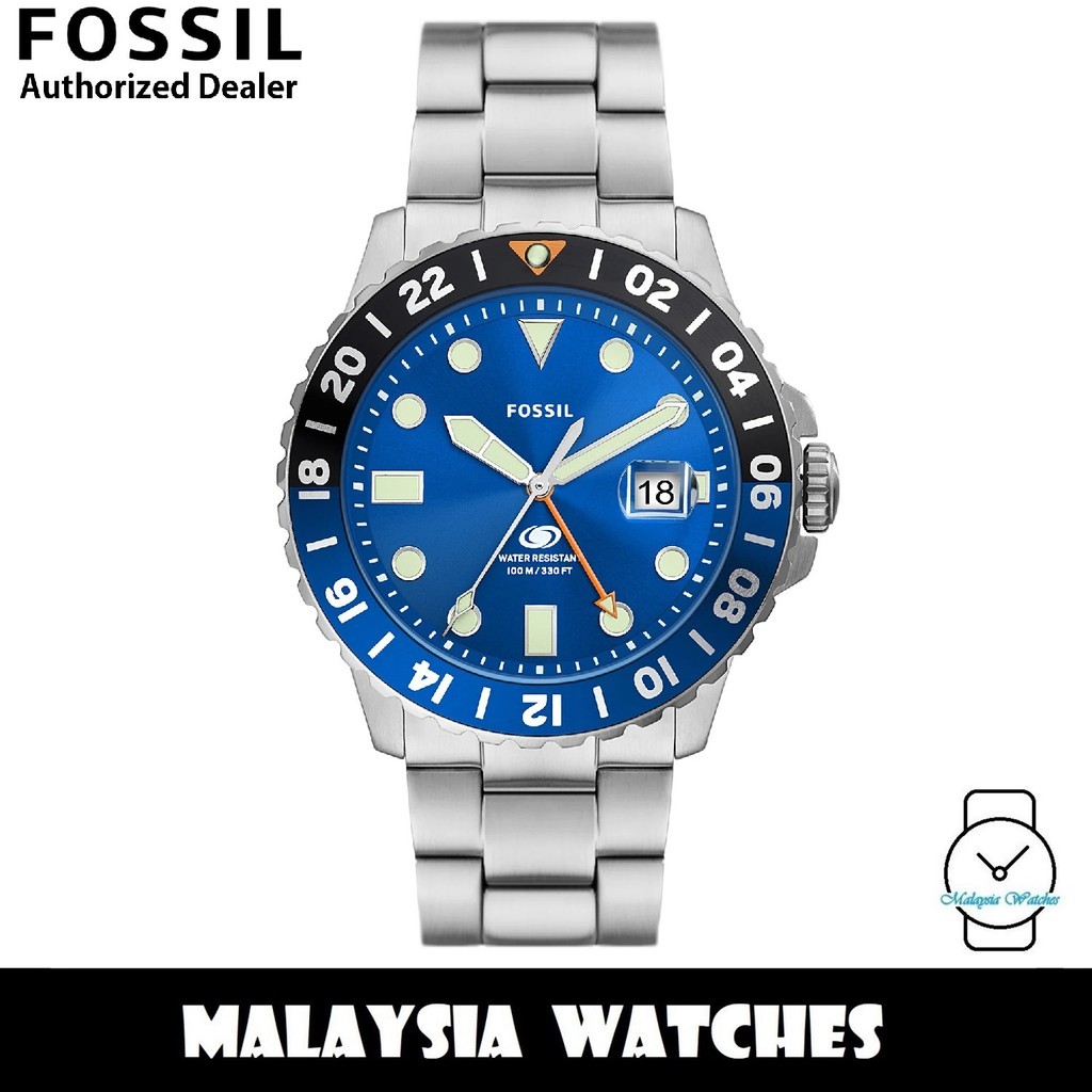(OFFICIAL WARRANTY) Fossil FS5991 GMT Quartz Analog Stainless Steel ...