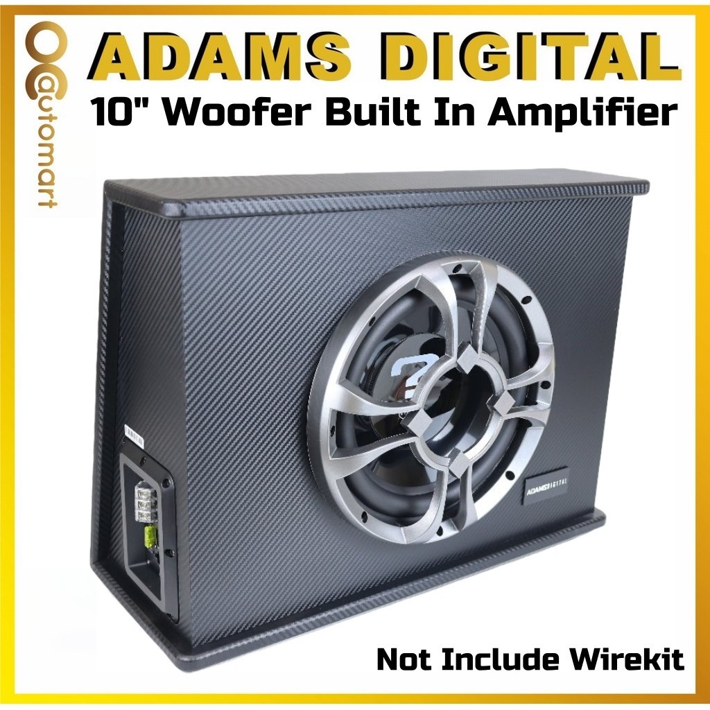 Adams Digital 10 Inch RUS 102 RUBI SERIES Car Active Subwoofer With ...