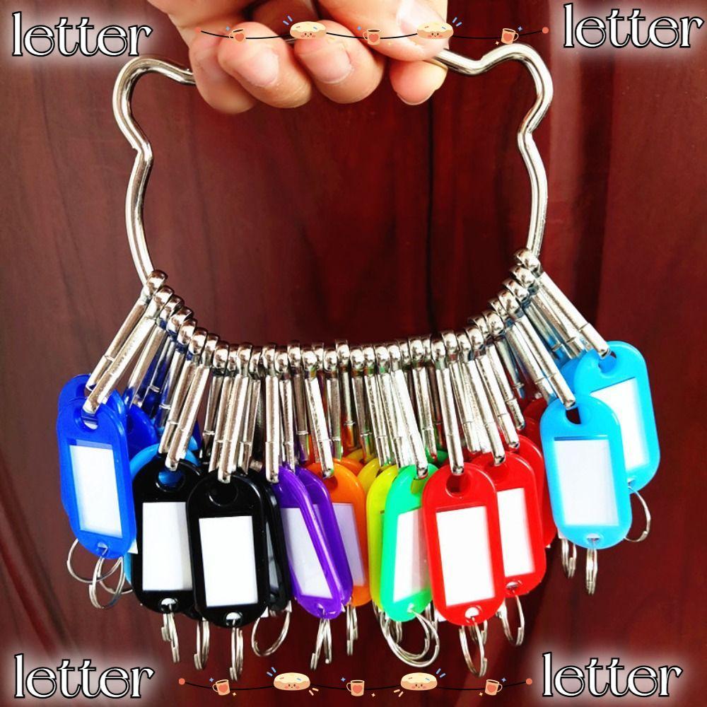 16/26/36 Pieces Key Tags Metal Split Rings Plastic Key Ring Luggage ...