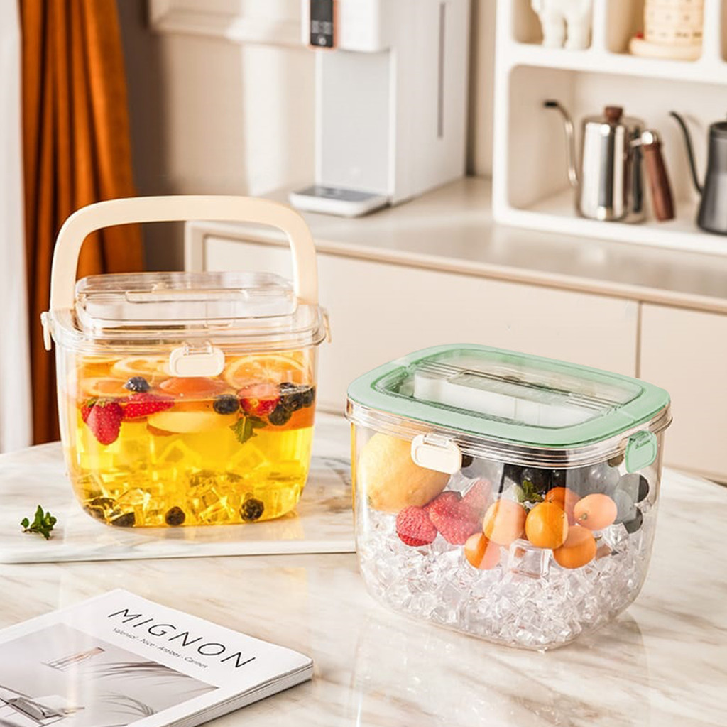 Ice Cube Transparent Container Bucket Cooling Tool Box Kotak Alat ...