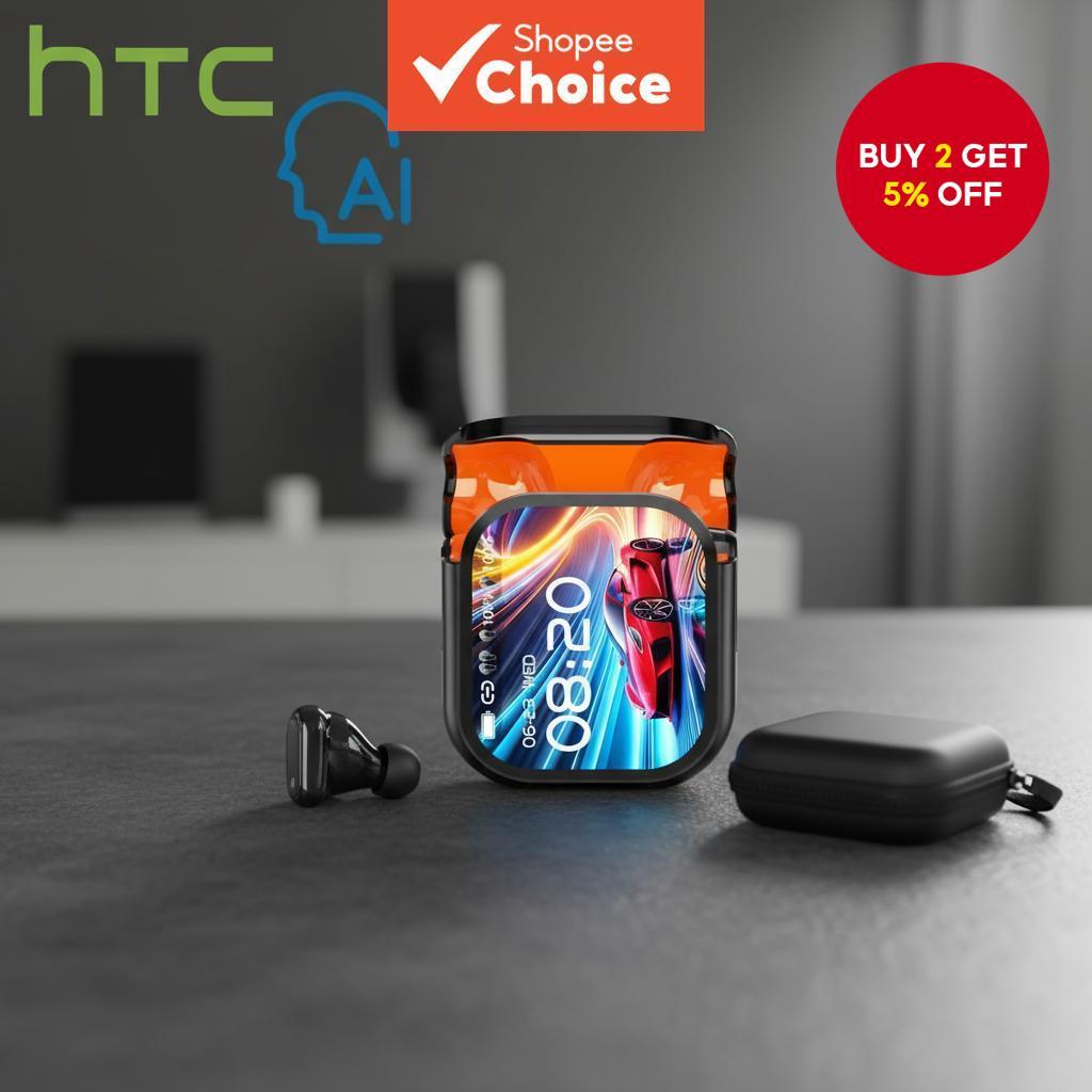 HTC NE20 AI Bluetooth 6.0 Earphones with Live Translation Smart LED ...
