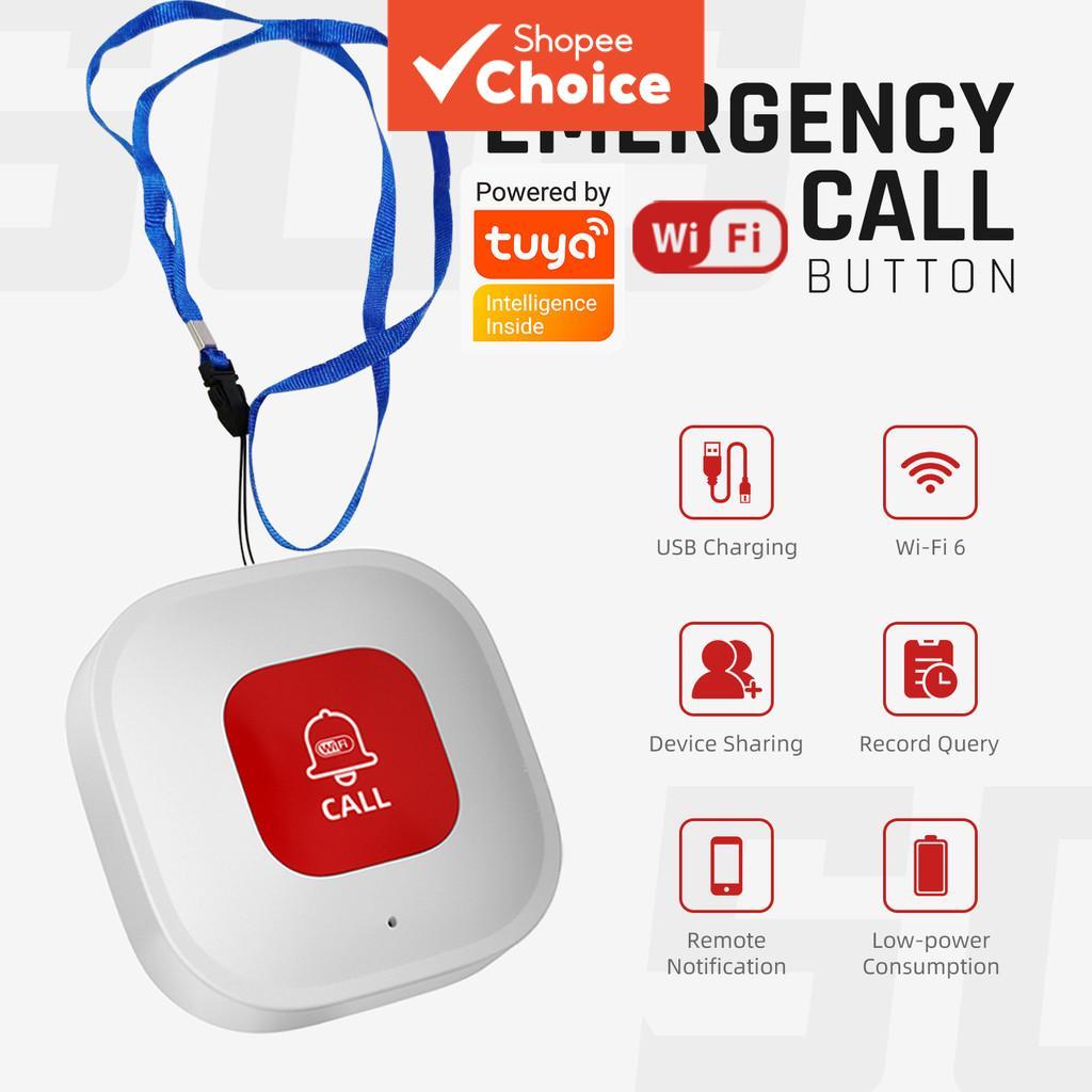 Tuya WiFi Smart SOS Alarm Button, Rechargeable Emergency Alert System ...