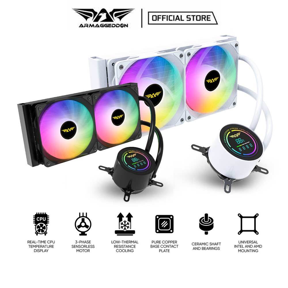 Armaggeddon AIO Liquid CPU Cooler ARGB 240mm | Deep Freeze ADV A240 ...
