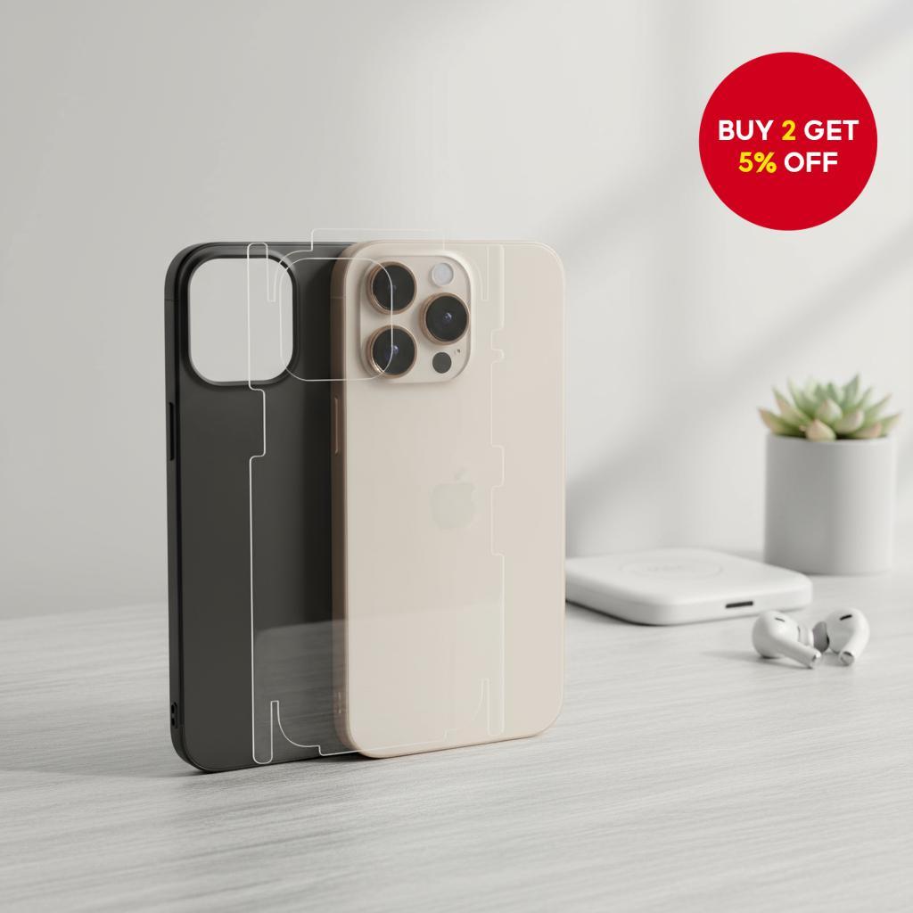 2IN1 Full Cover Matte Hydrogel Film Back and Side Stickers for iPhone ...
