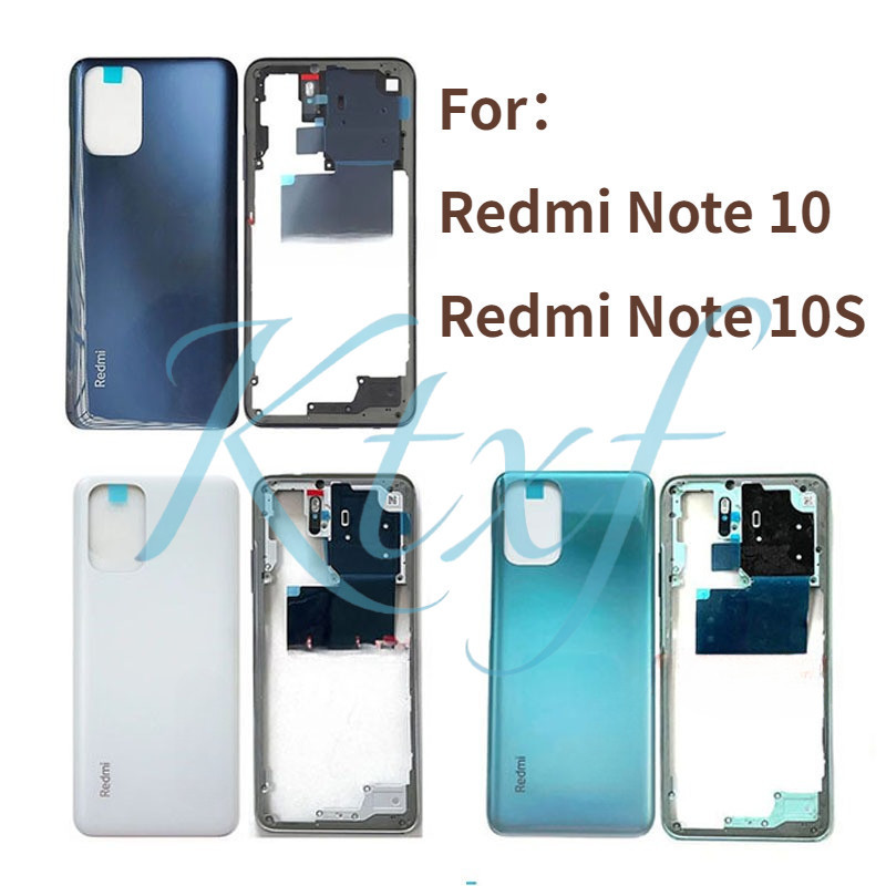 For Xiaomi Redmi Note 10/Redmi Note 10S Full Housing Back Battery Cover ...