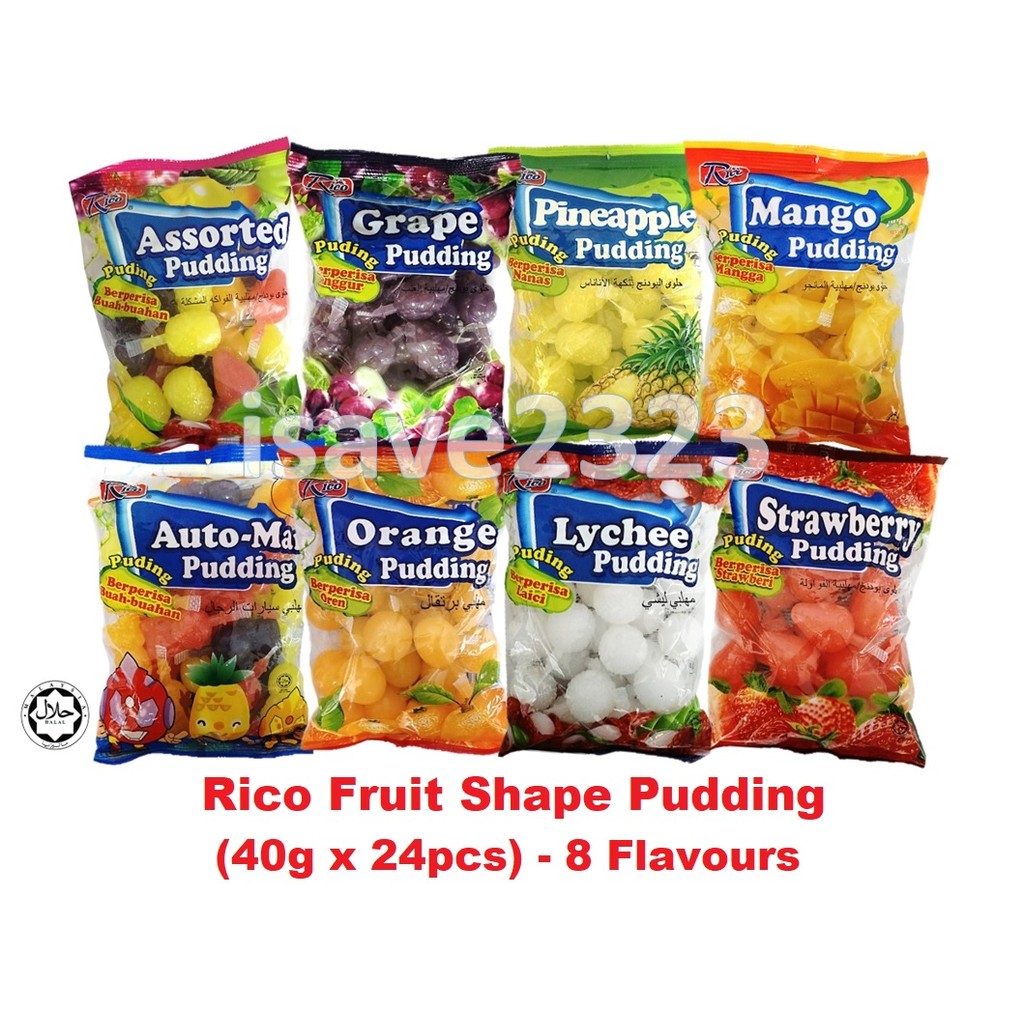 [HALAL] Rico Fruit Shape Pudding (40g x 24pcs) - Mango/Strawberry ...