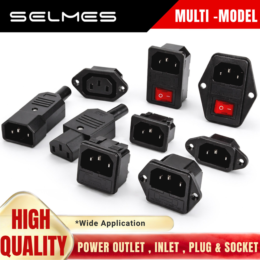 HEAVY DUTY IEC PANEL MOUNT INLET OUTLET POWER SOCKET C14 C13 For Server ...