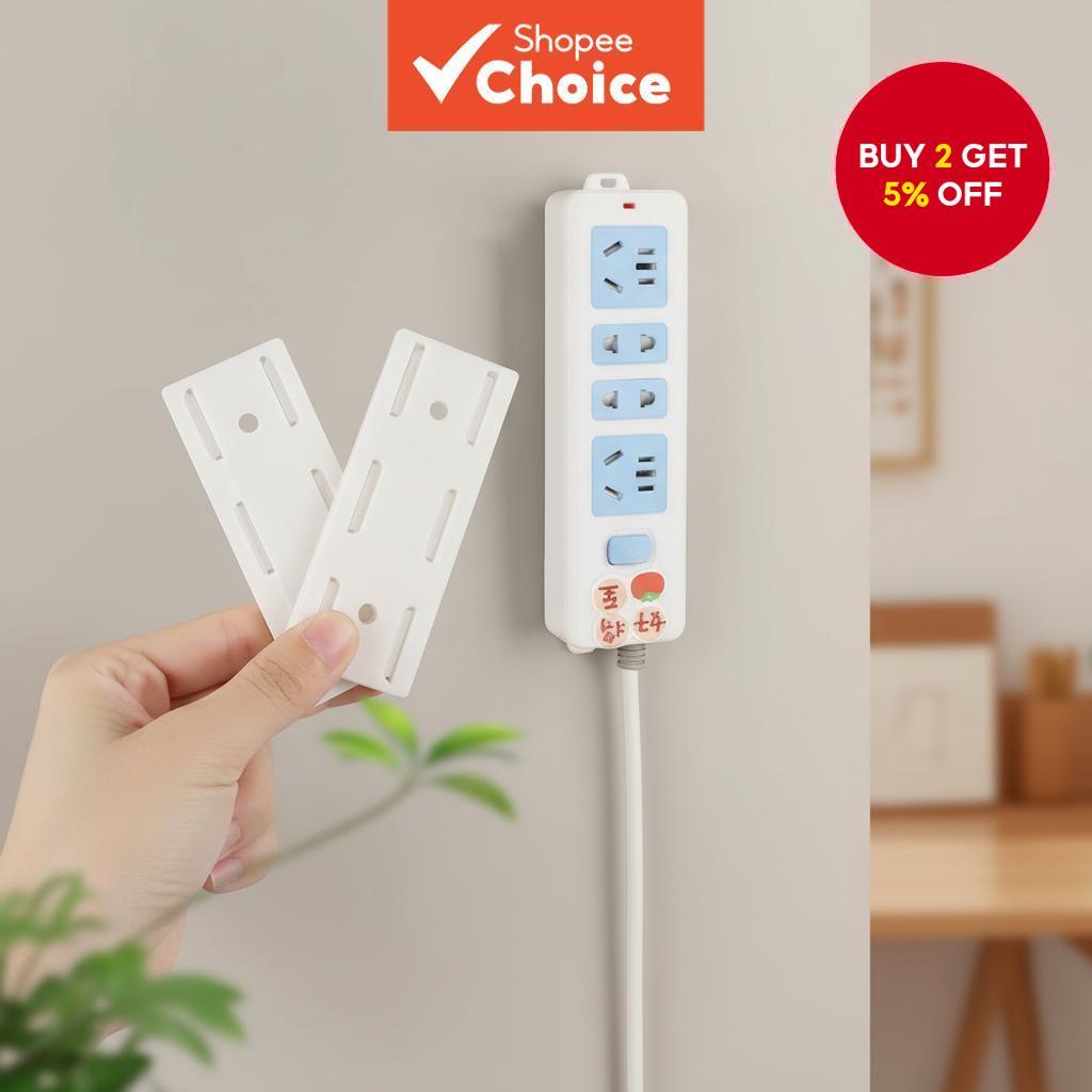 Adhesive wall mount for power strip, no-drill plug holder, cable wire ...