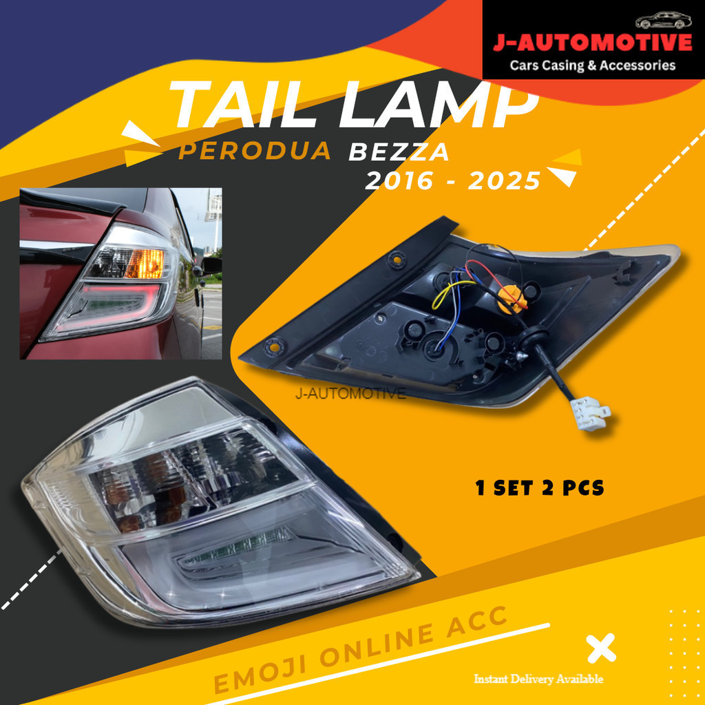 Perodua Bezza 2016 - 2025 lampu belakang ALBINO Tail Lamp Full Clear ...