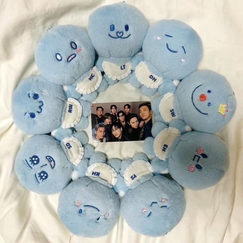 Kpop Idol Super Junior Plush Doll Keyring SJ Market Stuffed Blue