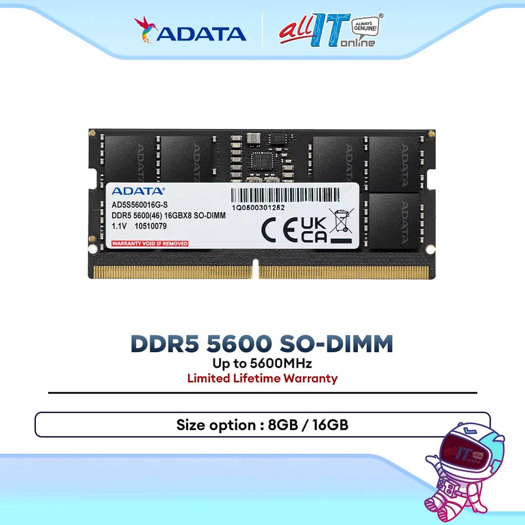 ADATA DDR5 Laptop RAM 5600MHz SO-DIMM Memory Module for Laptop (8GB ...