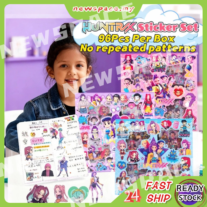 Huntrix Sticker Set 96Pcs Capybara Labubu Lotso Kuromi Sticker Cute Set ...
