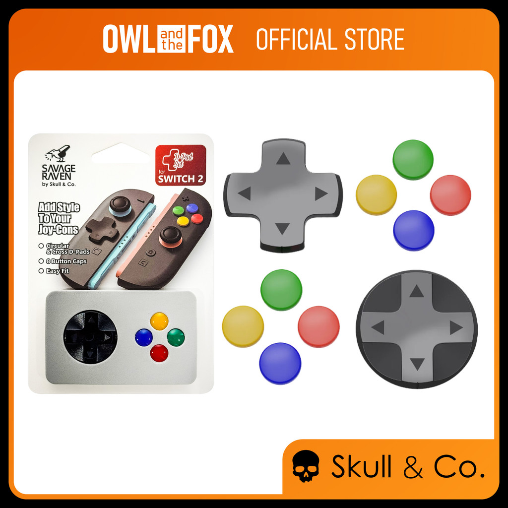 Skull & Co Nintendo Switch 2 Joycon D Pad Button Cap Set Joystick ...