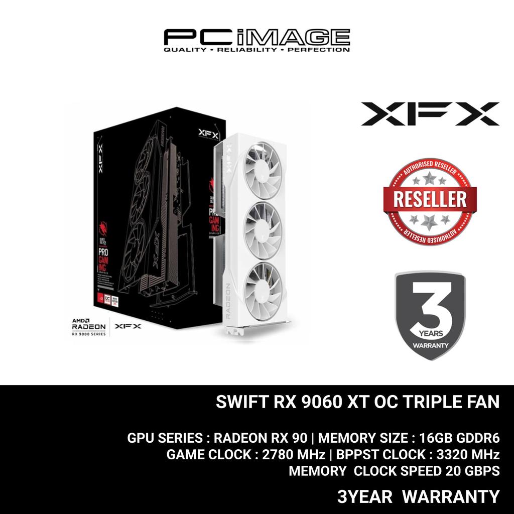 XFX SWIFT PRO GAMING AMD RADEON RX9060XT OC TRIPLE FAN GAMING EDITION ...