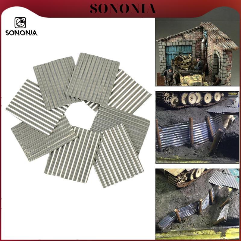 [SONONIA] 8Pcs 1:35 Scale Steel Shed Corrugated Tile, Table Material ...